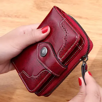 

Fashion Women Wallets Leather Short Wallet Hasp Purse Women Luxury Credit Card Holder Coin Small Purses For Girls Woman Clutch