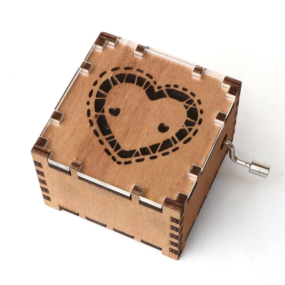 Y-Wooden Hand-Cranked Musical Boxes Acrylic Music Boxes Love Theme Musical Box For Lover Christmas Gift Birthday Gift