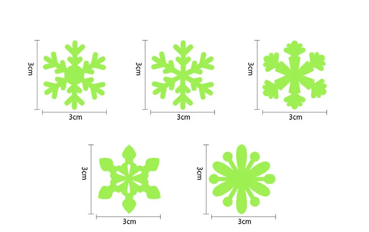 50 шт./пакет 3 см Светящиеся в темноте игрушки светящиеся наклейки снежинки спальня диван флуоресцентная краска игрушечные наклейки для детской комнаты Рождество