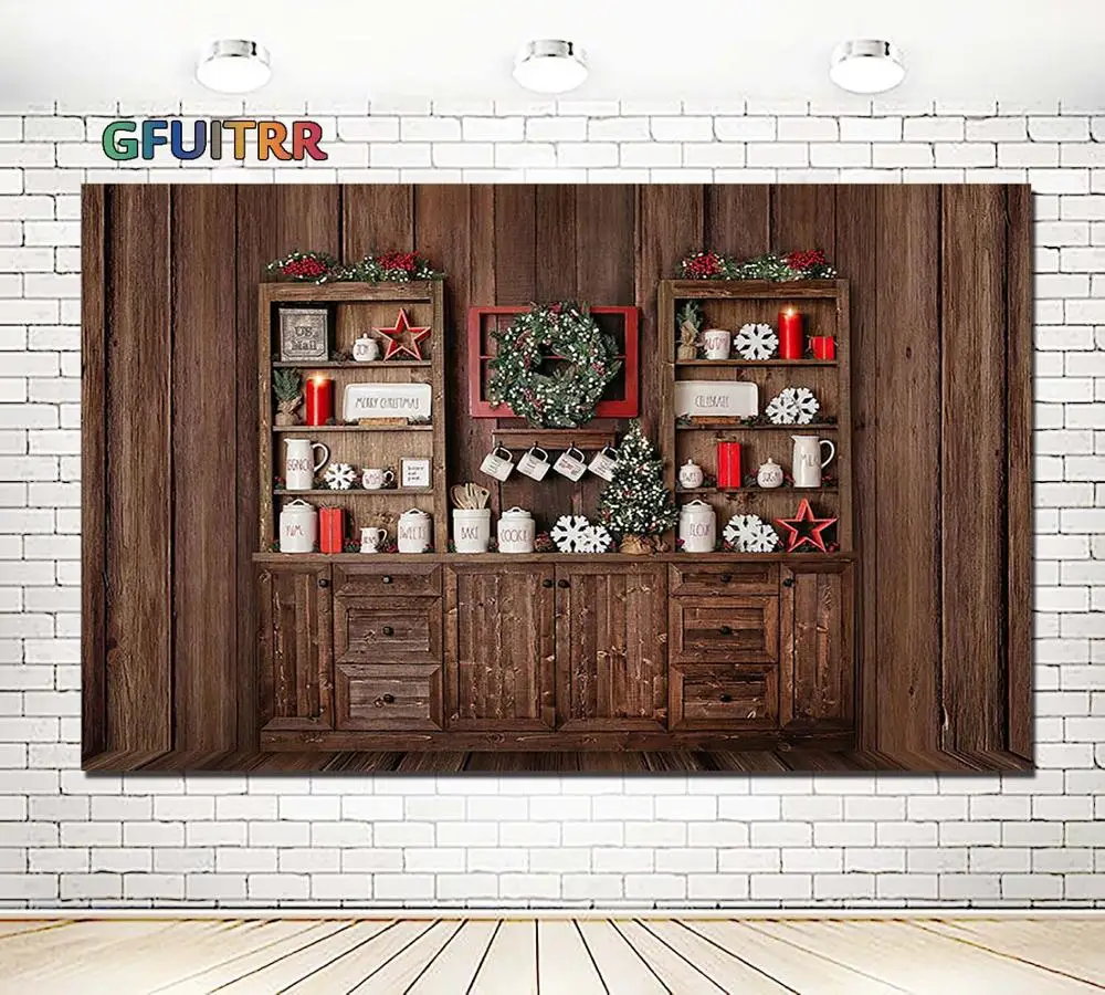 Рождественские елки Украшение фотография Фон Иисус Христос фото фон деревянный