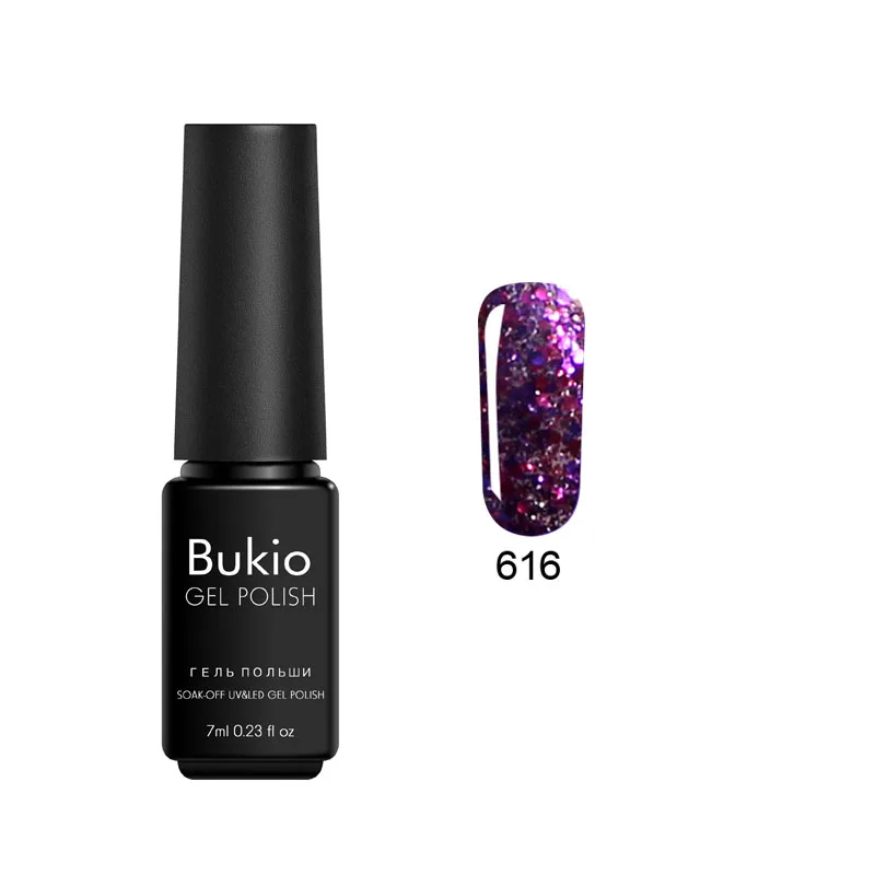 Bukio гель лак с блестками 3D алмаз 7 мл Праймер для ногтей под Гель-лак Полупостоянный Esmalte Гибридный гвоздь полирует - Цвет: 616