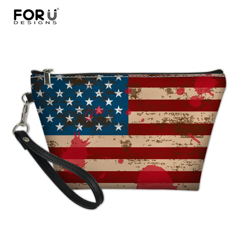 L5587Z8 FORUDESIGNS/США/Флаг Великобритании органайзер для макияжа Дорожная сумка для туалетных принадлежностей сумка для женщин Сумочка-клатч для девочек Сумочка со съемной ручкой - Цвет: L5587Z8