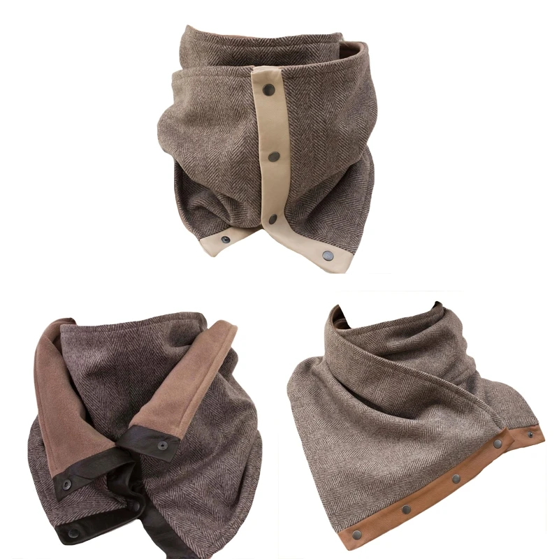

Unisex Winter Thicken Large Scarf with Adjustable Buttons Neck Warmer Shawl Wrap