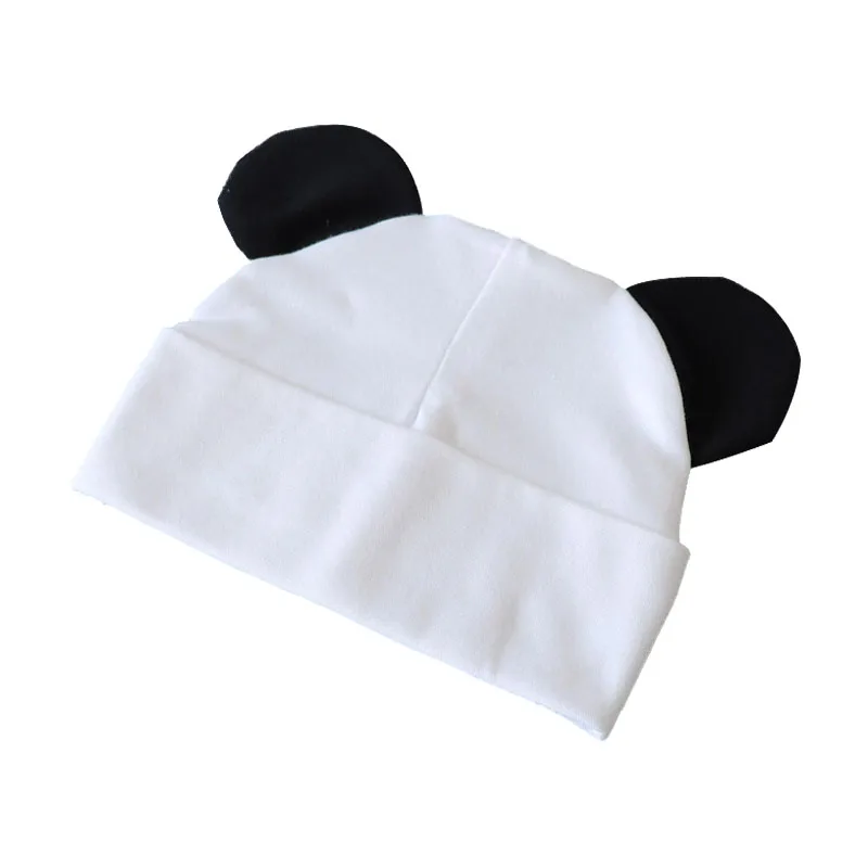 White black Новая шапочка для малыша с героями мультфильма для девочек, хлопковая детская шапочка с ушками, эластичные детские шапки, аксессуары для малышей, шапка для маленьких мальчиков, 21 цвет - Цвет: White black
