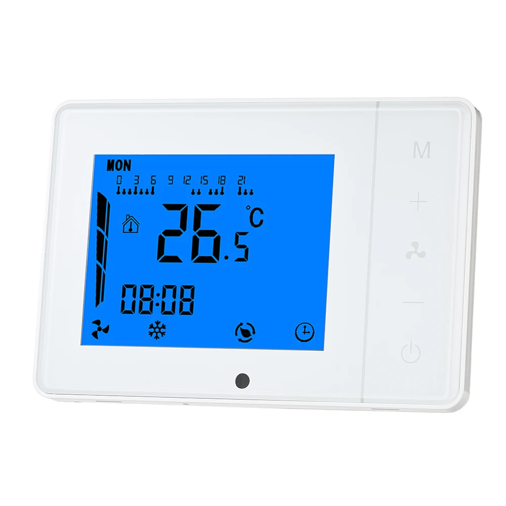 

Hot New Air Conditioner Thermostat with LCD Display Touch Screen 2-pipe 4-pipe Programmable Room Temperature Controller 2 Color