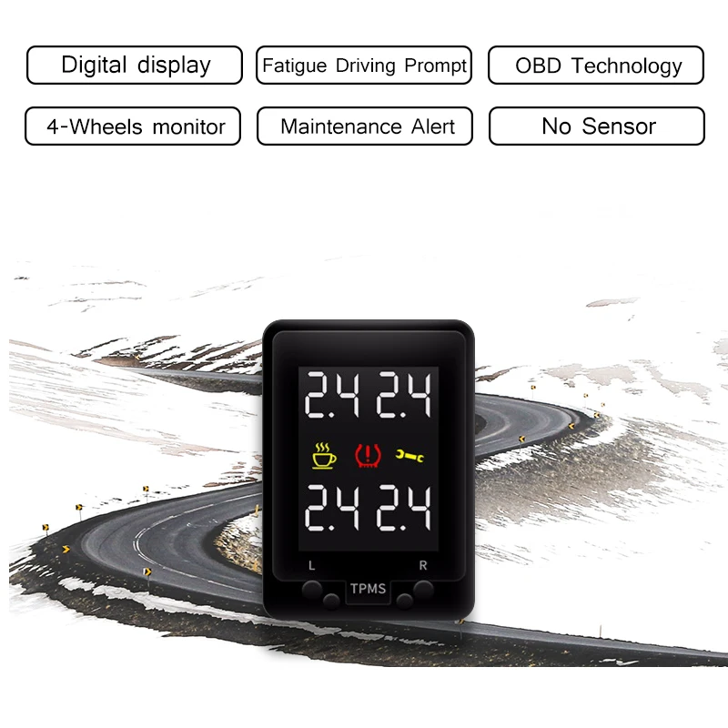 For Toyota Alphard 2017 2016 Rav4 Siena 2014 OBD TPMS LCD Display Tire