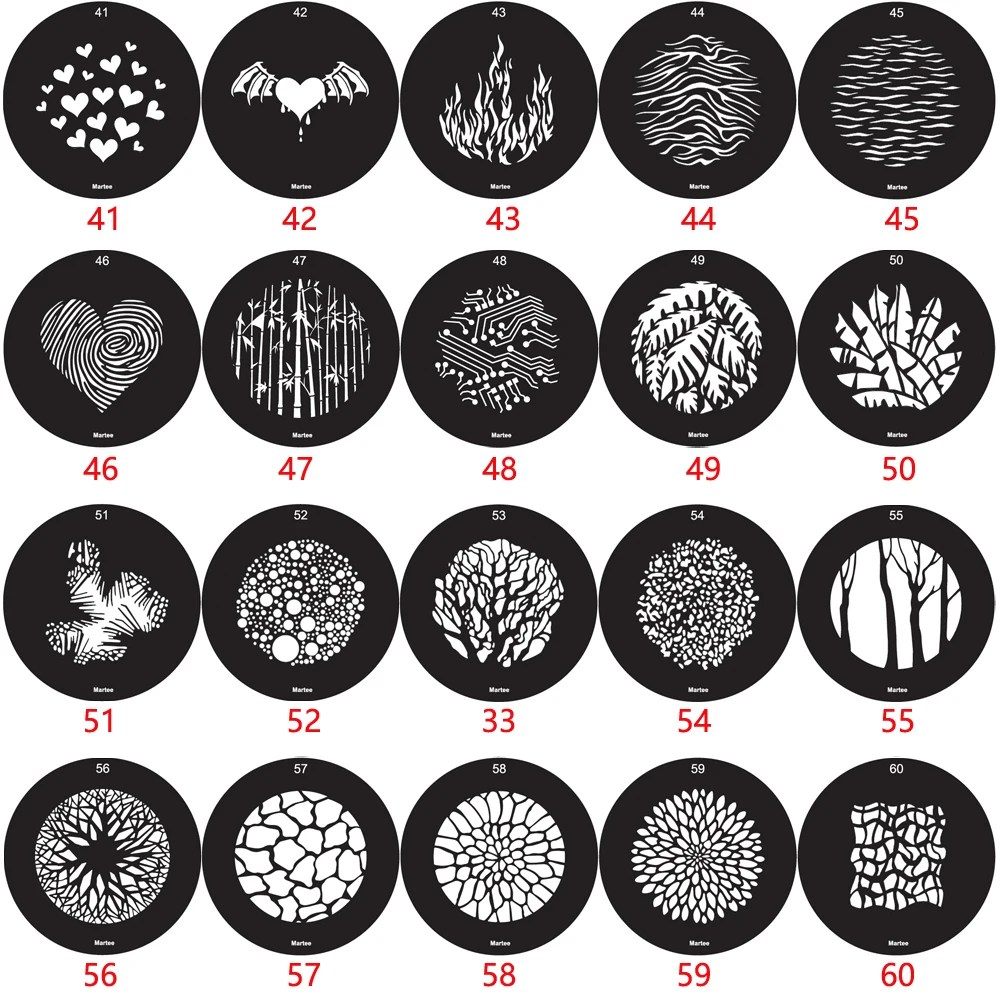 10 pces de 86mm 66mm gobo b