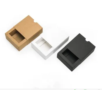 

Cardboard box kraft Paper Drawer box Wedding White Gift Packing Paper Box For Jewelry/Tea/handsoap/Candy