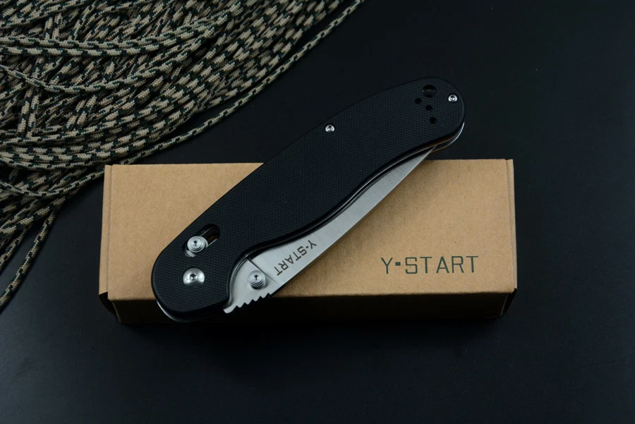 Y-START крыса Приключения обучение складной нож оси G10 Ручка AUS-8 лезвие из нержавеющей стали для тактических уличных и EDC ножей