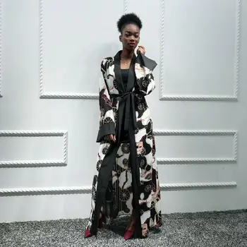 

Arabic Women Muslim Abaya Dress Printed Flower djellaba femme baju muslim wanita Dubai Turkish Islamic Robe Open Abaya kimono