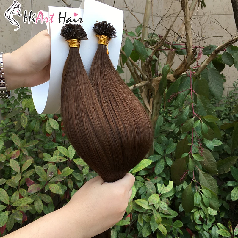 Волосы для наращивания HiArt 1 г 100% натуральные волосы remy keratin Заводские двойные