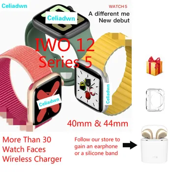 

40/44mm Series 5 IWO 12 Smart Watch With Bluetooth Earphone heart rate monitor For iPhone Android phone PK SmartWatch IWO 8 9 11
