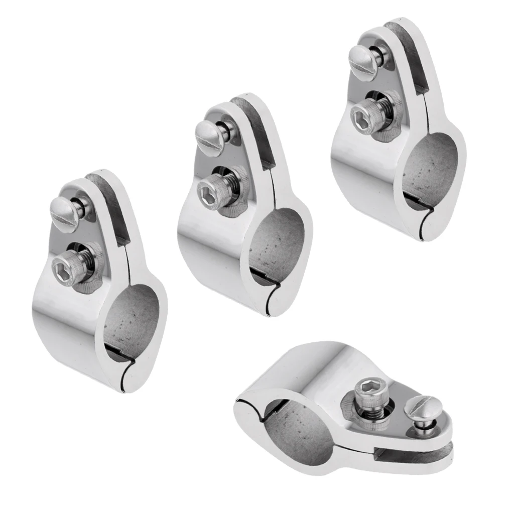 4 Boat Cover/Canopy Fitting Tube Knuckle Clamp Fit 22mm OD Tube Frame Hinged