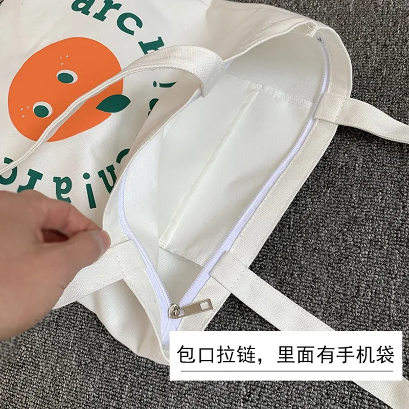 College Style Canvas Bag Women's Single Shoulder Handbag Japanese Harajuku Ins Student Bag Light and Large Capacity Ladies Bag