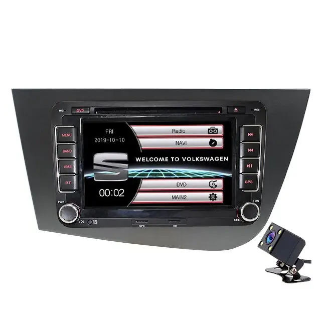 with rear camera TOPSOURCE 2 din автомагнитола " автомобильный DVD Радио мультимедийный плеер 16G карта радио плеер для сиденья Altea 2004- Толедо 2004-2009 - Цвет: with rear camera