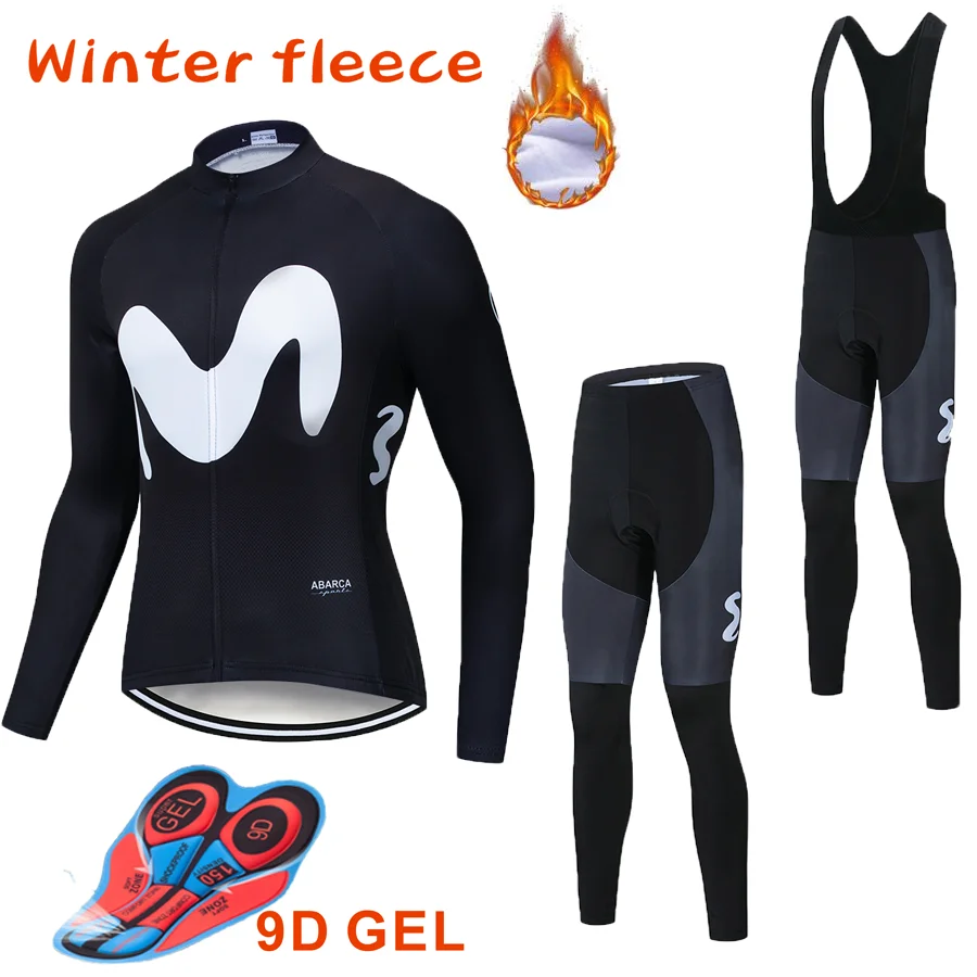 

2019 winter warm fleece Jersey men's cycling suits outdoor cycling bicycle mountain bike clothing bib pants suit