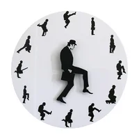 Silly Walks Comedian Funny Walking Novelty Wall Clock Watch Ministry of Comedy TV Series Home Decor Silent Clock For Bedroom 1