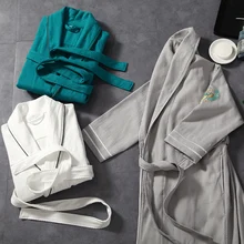 Высококачественный мужской халат для отеля, весенний и осенний тонкий банные мужские халаты с рукавом три четверти, хлопковый Халат