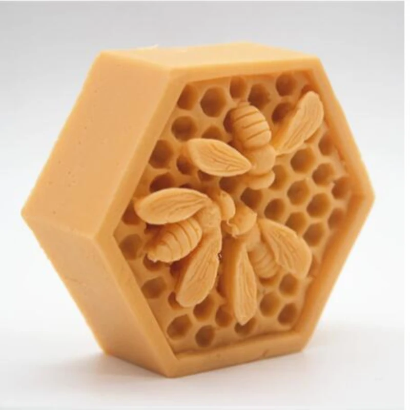 3D Bee Honeycomb Silicone Soap Decorating Bakeware Mould Candle Fondant Cake Accessories Mousse Kitchen Molds Resin Crafts