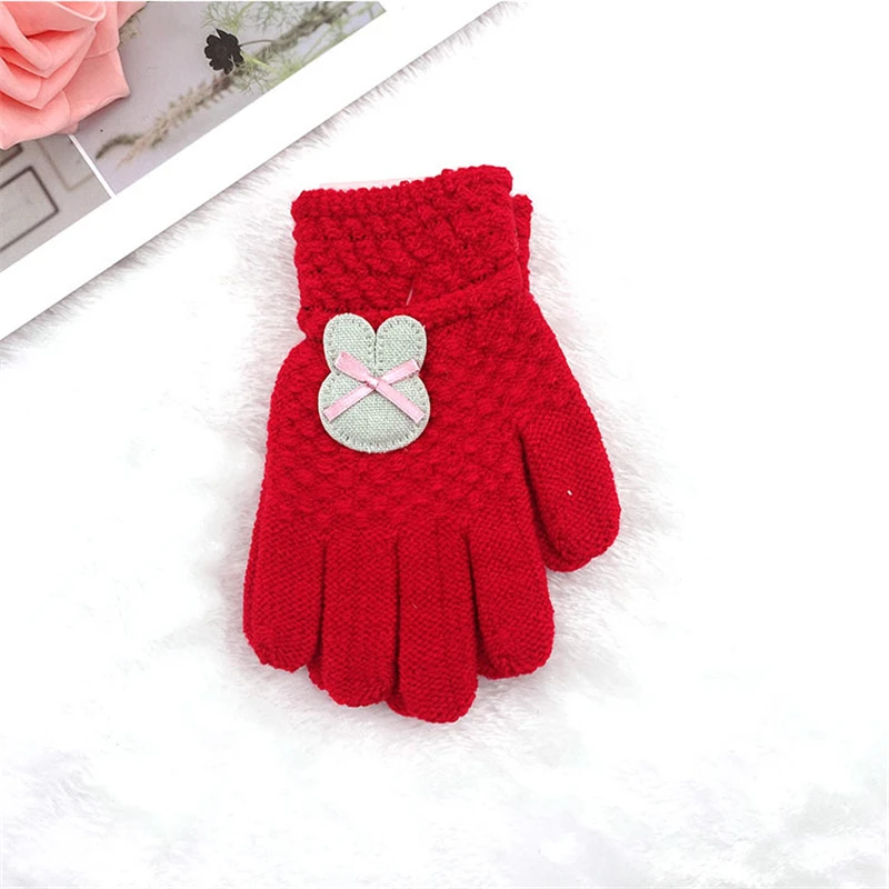 0-10Y Baby Boys Girls Winter Knitted Gloves Warm Rope Full Finger Thick Mittens Gloves for Children Toddler Kids Accessories cool baby accessories