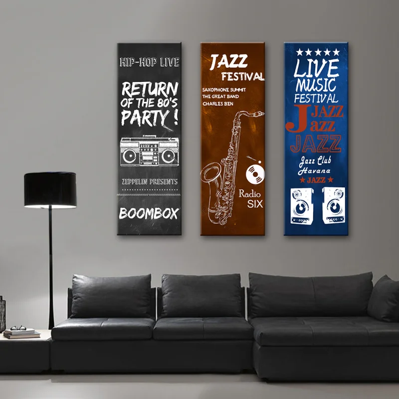 Музыкальные инструменты Гитара плакат Джаз саксофон современные картины промышленные холст живопись для гостиной офиса домашний декор