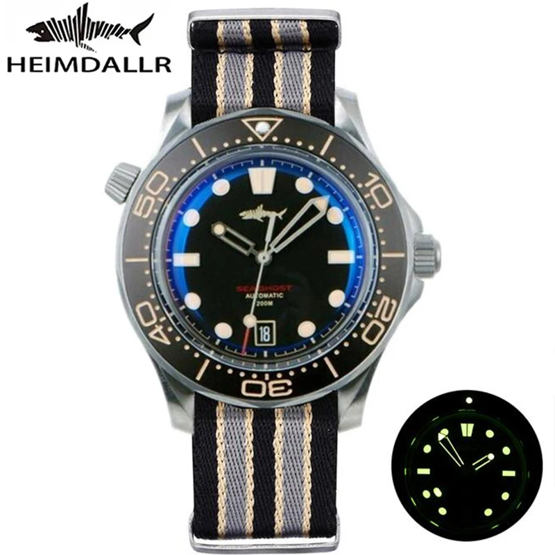 Часы для дайвинга HEIMDALLR Titanium Sea Ghost NTTD водонепроницаемые 200 м NH35A автоматические