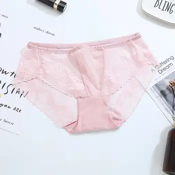 

2019 New Panties 9 Colors 1PCS Brand Underwear Women Lace Briefs Ultra-thin Comfort Mid Waist Seamless Solid Breathable Panties