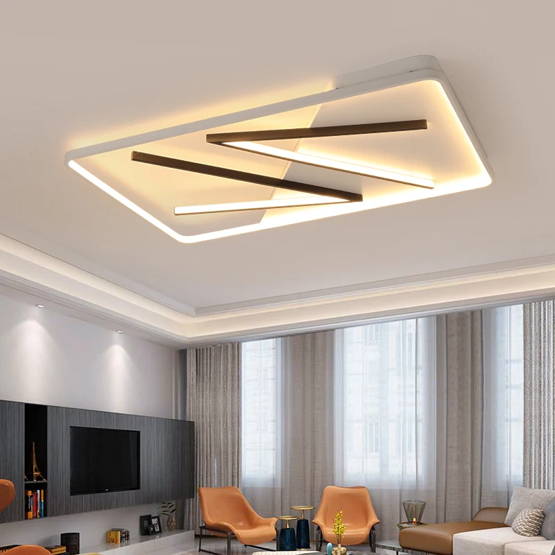

Rectangle Modern Led Ceiling Lights For Living Room dining room Bedroom Study Creative Decoration Ceiling Lamp Fixtures 110-220V