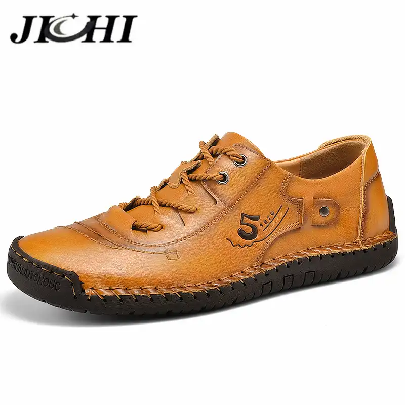Jichi新メンズローファー革通気性高品質カジュアルシューズ男性ソフトライト靴のファッションデザインのメンズ運転靴のサイズ48 メンズカジュアルシューズ Aliexpress