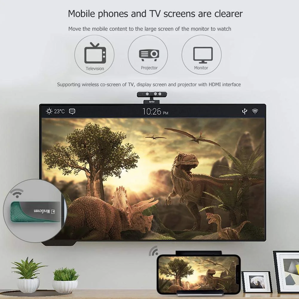 D7 tv Stick адаптер Full HD 1080P Miracast 5G+ 2,4G цинковый сплав Черный Airplay Wi-Fi дисплей донгл приемник двухдиапазонный смартфонов