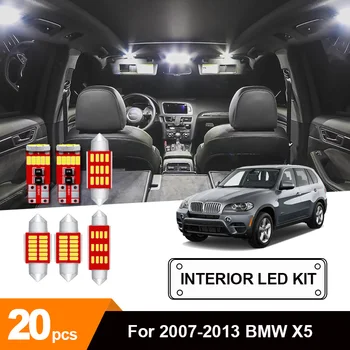 

20Pcs White Canbus LED Lamp Car Bulbs Interior Package Kit For 2007-2013 BMW X5 Map Dome Trunk Plate Light