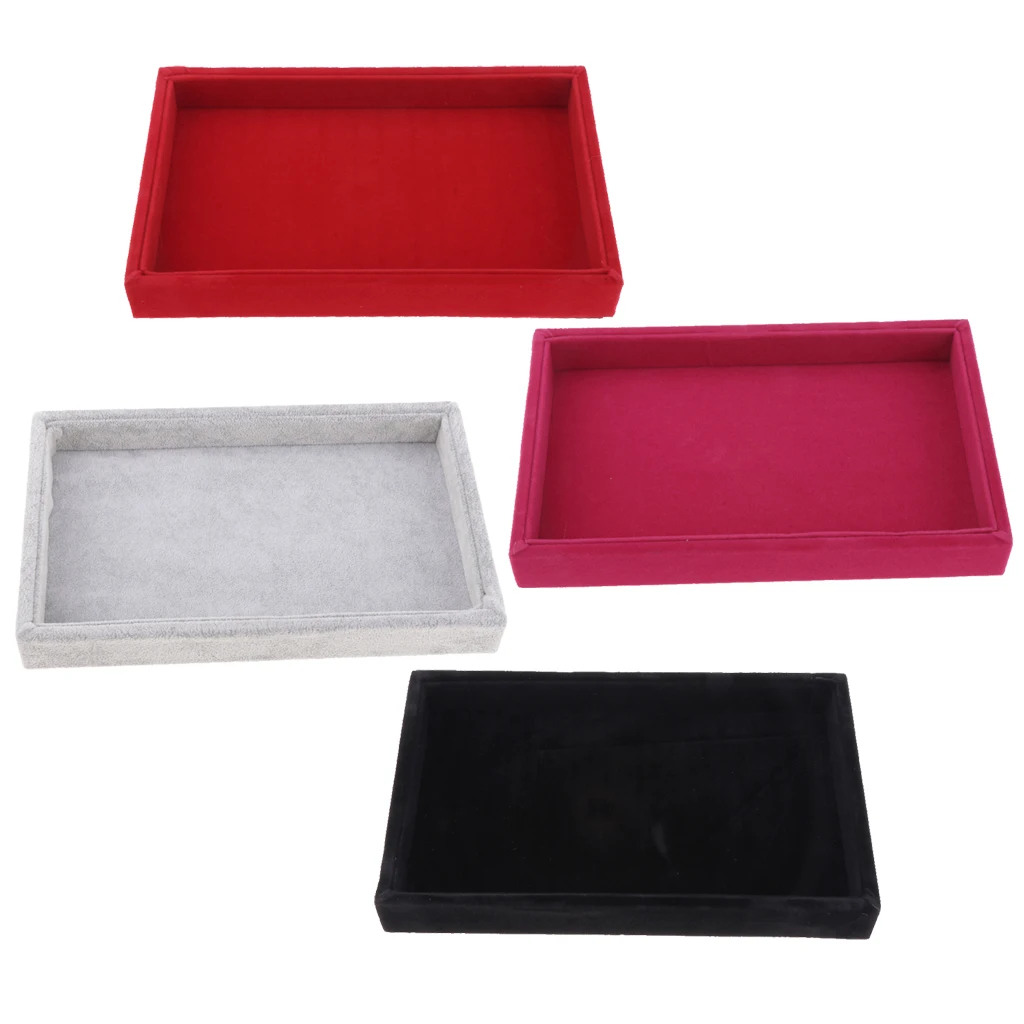 Velvet Necklace Bracelet Earring Anklet Jewelry Display Tray Case Organizer for Jewelry Store Home Use