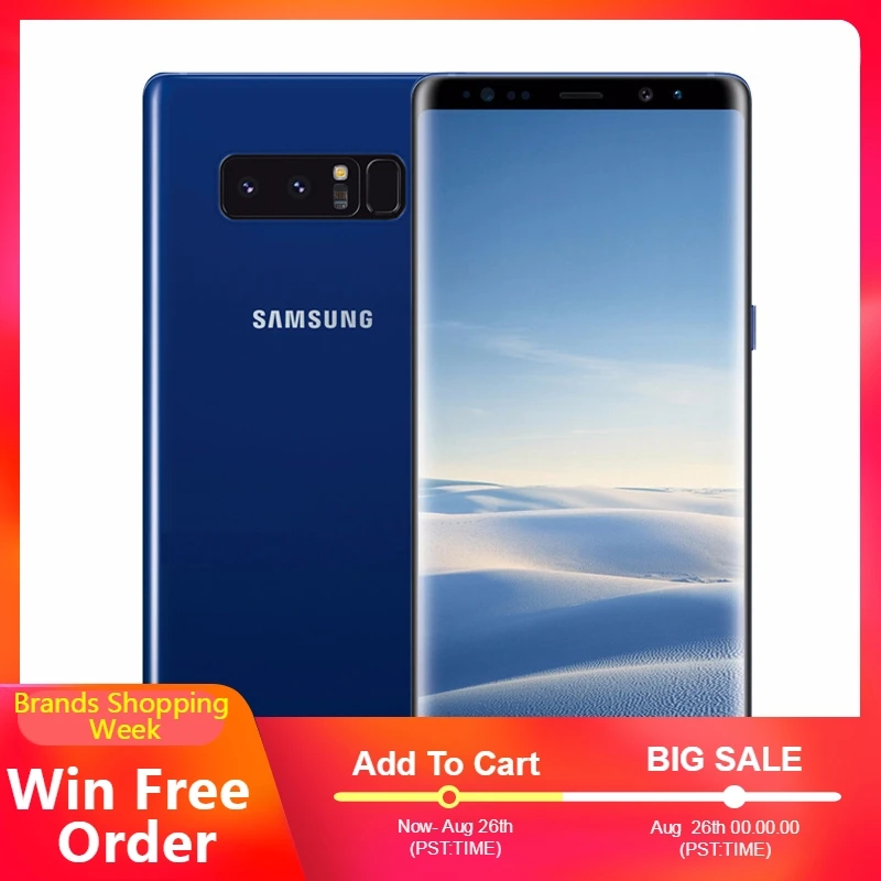 Оригинальный мобильный телефон samsung Galaxy Note 8 N950F 4G LTE двойные задние камеры 12.0MP 6 ГБ
