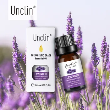 

Unclin 10ml Lavender Aromatherapy Essential Oils Tea Tree Frankincense Relieve Stress Help Sleeping Humidifier Diffuser Massage