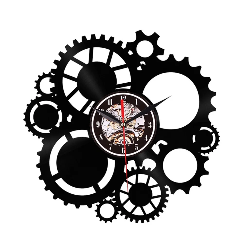 Cogwheel стимпанк виниловые часы 3D ретро настенные часы шестерни винтажные часы настенные, часы механизм шестерни s Декорирование Интерьера дома