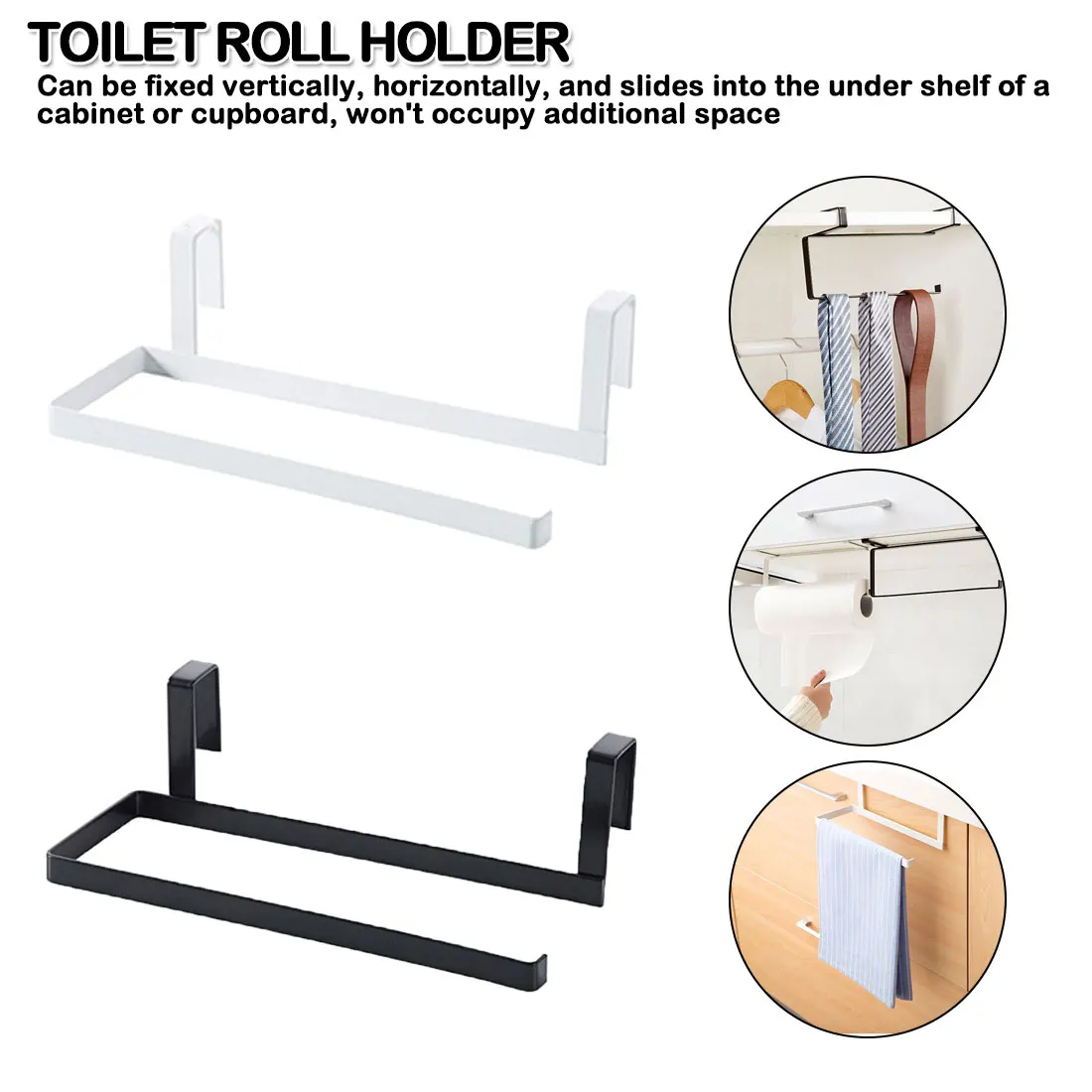 

Kitchen Roll Paper Holder Toilet Paper Stand Towel Kitchen Tissue Holder Hanging Bathroom Toilet Paper Towel Holder Rack