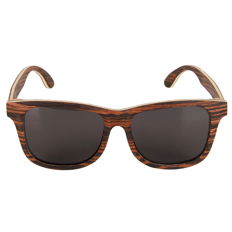 grey new bamboo and wood glasses, black walnut, pressed into uv sunglasses for men and women - Цвет линз: grey
