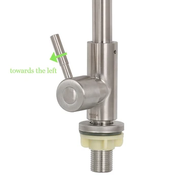 

304 Stainless Steel Kitchen Sink Faucet 360 ° Rotating Elbow Single Lever Brushed Nickel Cold Water Tap Honeycomb Water-saving