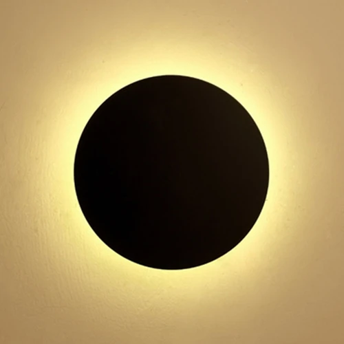 black Современный Креативный светодиодный потолочный светильник eclipse с комбинированным инженерным фоном, круглый потолочный светильник для спальни - Цвет корпуса: black