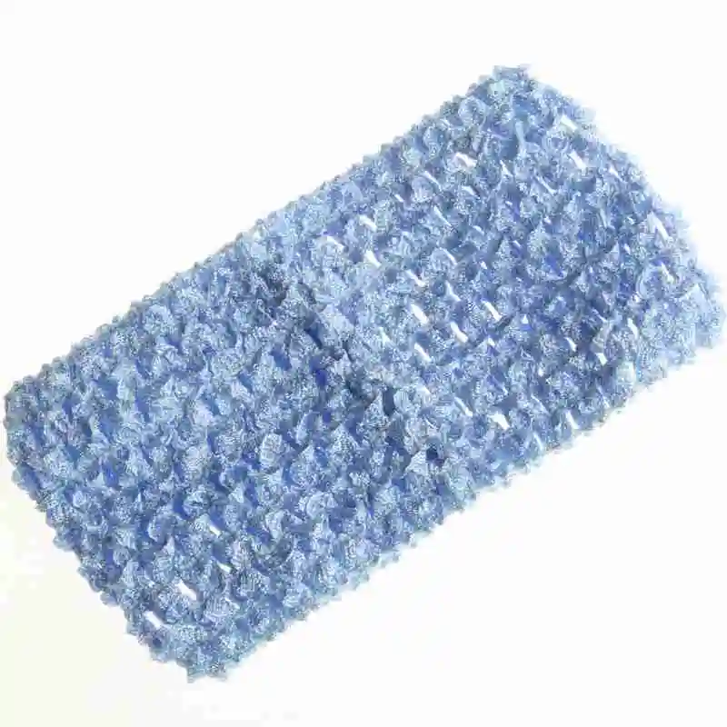 Lt Blue 10 шт. 7 см 2,7" Модная вязаная головная повязка для волос аксессуары выдалбливают эластичная резинка для волос Головные уборы цветы для волос - Цвет: Lt Blue