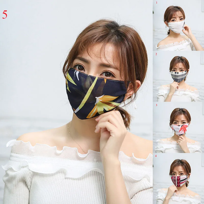 

Thin Sunscreen Flower Print Masks Chiffon Gauze Hanging Ears Lady Masks Soft Mouth Face Mask Fashion Resuable Mouth Masks New