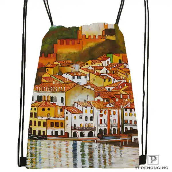 Drawstring Backpack Custom Gustav_Klimt@ 4 походная сумка на шнурке милый рюкзак для детей(черная спинка) 31x40 см#20180611-02-98 - Цвет: Drawstring Backpack