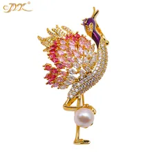 JYX Очаровательная жемчужная брошь Феникс для женщин 8 мм белый натуральный жемчуг шпильки Высокое качество циркон