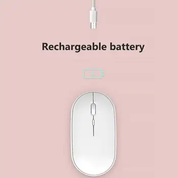 

Dual Mode Wireless mouse Candy Color Rechargeable Bluetooth 2.4G Mini Ultra-thin Mouse Gaming T3B5