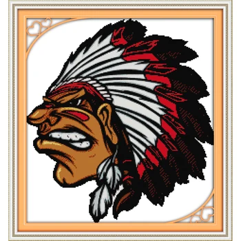 

Joy Sunday The Indians (2) Chinese Cross Stitch Kits Ecological Cotton Clear Stamped Printed 11 DIY Wedding Decoration For Home