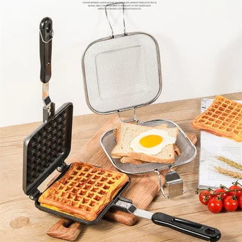 

Sandwich Maker Double-Side Non-Stick Bread Toast Breakfast Machine Waffle Pancake Baking Barbecue Oven Mold Grill Frying Pan
