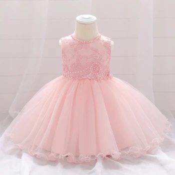 

2020 Beading Newborn First Birthday Dress For Baby Girl Clothes Dress Flower Lace Princess Dresses Party Child Clothing 24 Month