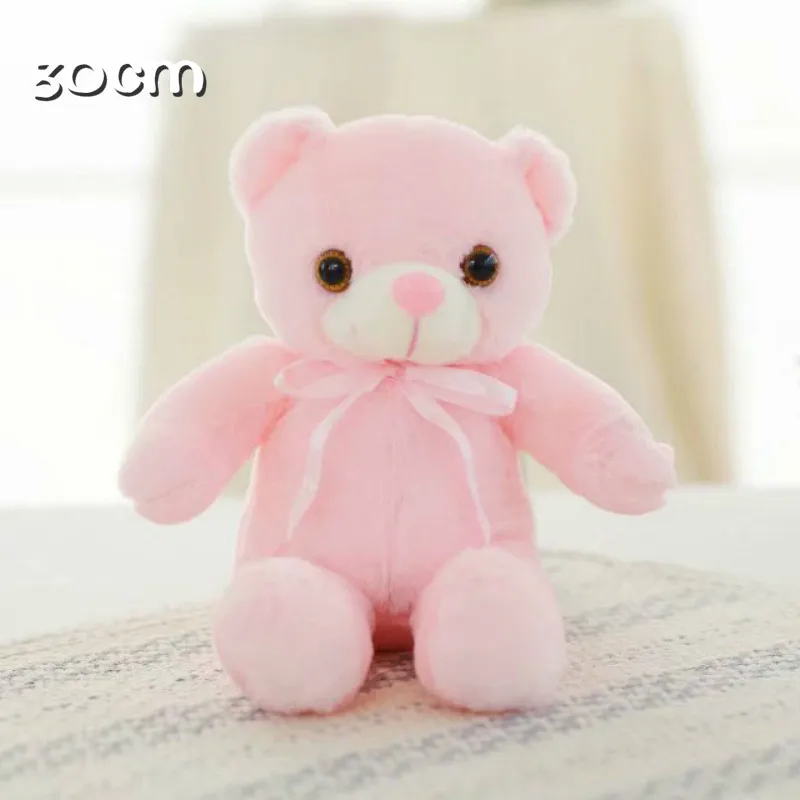 30cm Pink bear Световой 25/30/50 см творческий светильник вверх СВЕТОДИОДНЫЙ красочные светящиеся Плюшевые мишки Мягкие плюшевые игрушки Рождественский подарок для детей - Цвет: 30cm Pink bear
