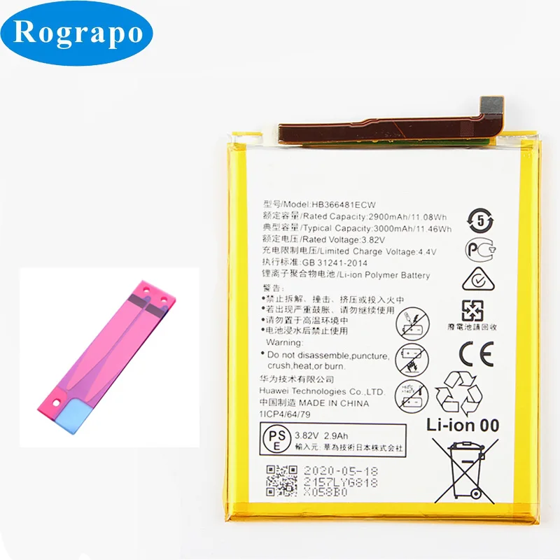 Оригинальный 3000 мА/ч HB366481ECW мобильный телефон запасная батарея Аккумулятор для