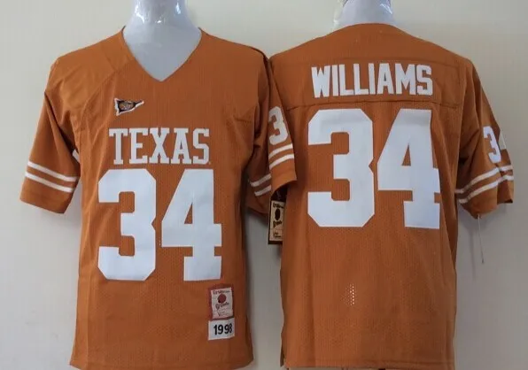 Зеленый Stitiched, Texas Longhorns Vince Young Colt McCoy Эрл Кэмпбелл Рикки Вильямс Brian Orakpo Jersey - Цвет: Зеленый